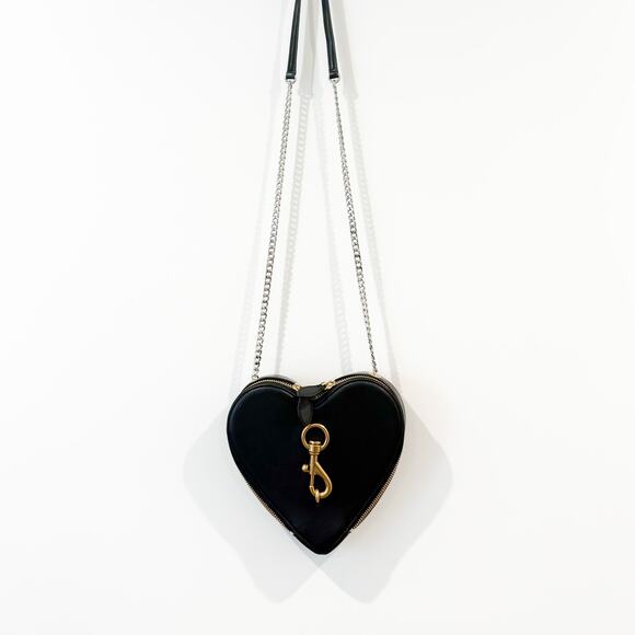 Rebecca Minkoff Handbags - Rebecca Minkoff Heart Shaped Black Leather Shoulder Bag NWT Crossbody